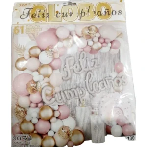 Kit grande rosa dorado y blanco