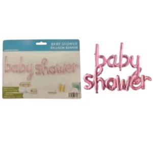 Baby shower rosa letras de globo