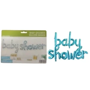 Baby shower azul letras de globo