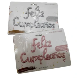 Feliz cumple años letras de globo